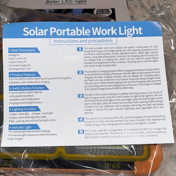 Orange Solar LED Light - Picture 8 of 8